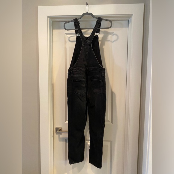 AMERICAN EAGLE Black DISTRESSED Denim OVERALLS - Picture 5 of 6
